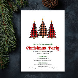 Modern Red Black Plaid Festive Editable Invite Inbjudningar
