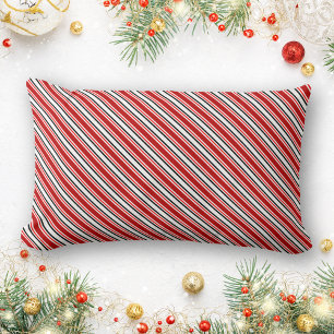 Modern Red Black White Diagonal Rand Lumbarkudde