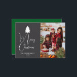 Modern Red Block Signature Merry Christmas Photo Julkort<br><div class="desc">Celebrate the season with this bold and modern Christmas design featuring a vibrant red color block and elegant signature typography. The clean minimalist layout perfectly frames your family photo,  creating a sophisticated and joyful greeting for all your loved ones.</div>