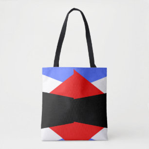 Modern Red & Blue & Black & white färg block Tygkasse