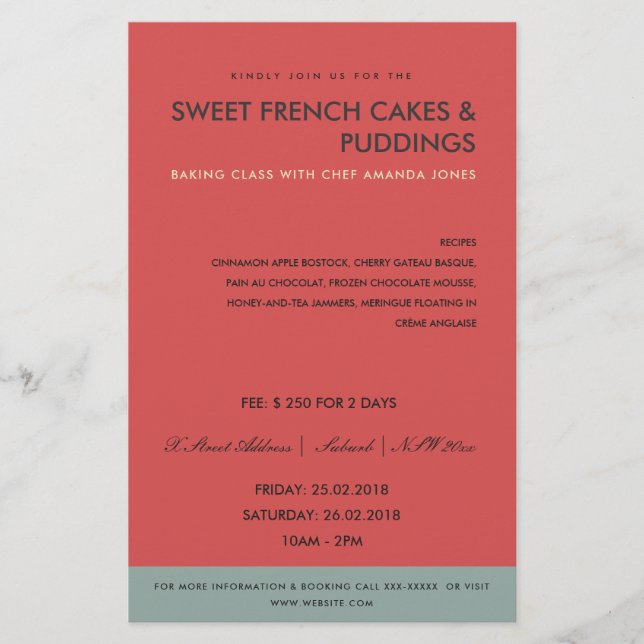 MODERN RED BLUE PHOTO MALL CLASSES WORKSHOP FLYGBLAD (Framsidan)