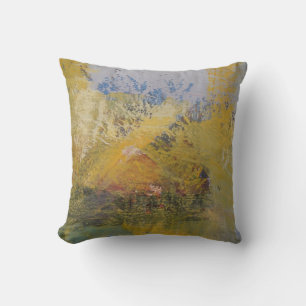 Modern Red Blue Soft Pastel Färg Abstrakt Kudde