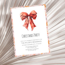 Modern Red Bow Coquette - minimalistisk jul