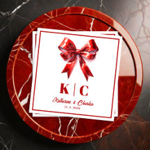 Modern Red Bow Weeding