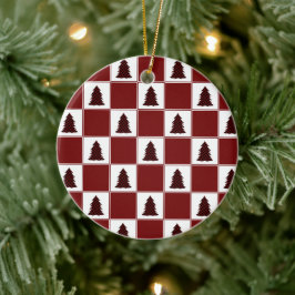 Modern Red Buffalo Play Julgran Mönster Julgransprydnad Keramik