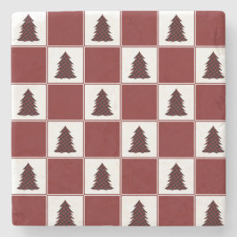 Modern Red Buffalo Play Julgran Mönster Stenunderlägg