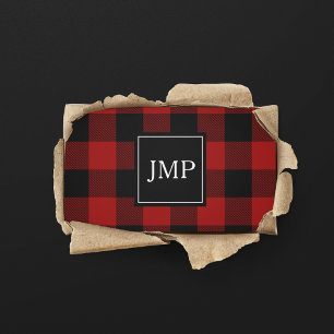 Modern Red Buffalo Play Personal Initial Visitkort