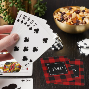 Modern Red Buffalo Play   Personlig initial Casinokort