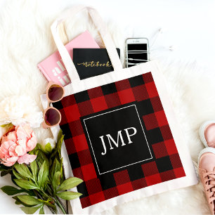 Modern Red Buffalo Play   Personlig initial Tygkasse