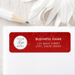 Modern Red Business Logo Christmas Return Address Returadress Etikett