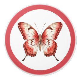 Modern Red Butterfly Girl's Drawer Knob Knopp