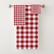 Modern Red Checked Gingham Mönster