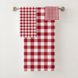 Modern Red Checked Gingham Mönster