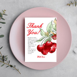 Modern Red Cherry Baby Shower Tack Kort
