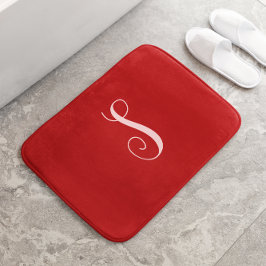 Modern Red Chic and Snyggt Anpassningsbar Monogram Badrumsmatta
