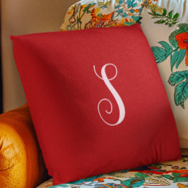Modern Red Chic and Snyggt Anpassningsbar Monogram Kudde