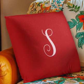 Modern Red Chic and Snyggt Anpassningsbar Monogram Kudde