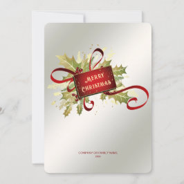 Modern Red Christmas Holiday Card Julkort