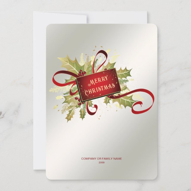 Modern Red Christmas Holiday Card Julkort (Framsida)
