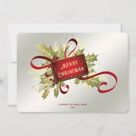 Modern Red Christmas Holiday Card Julkort