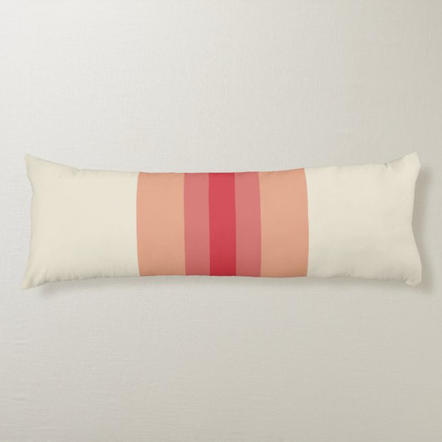 Modern Red Cream Stripe Mönster Kroppskudde (Framsidan)