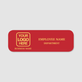 Modern Red Custom Business Name Tag Namnbricka
