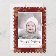 Modern Red Elegant Script Snöflingor Bokeh Overlay