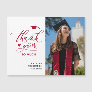 Modern Red Elegant Script Studenten Tack