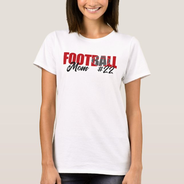 Modern Red Football Mamma T Shirt (Framsida)