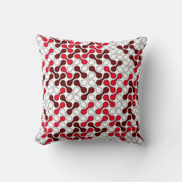 Modern Red Geometric Metaball Mönster Kudde