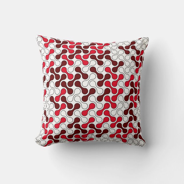 Modern Red Geometric Metaball Mönster Kudde (Framsida)