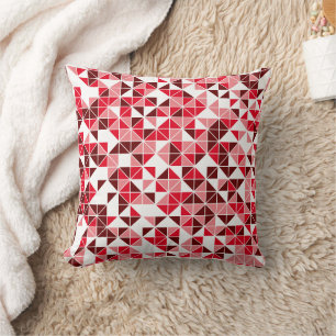 Modern Red Geometric Mönster Dekorativ kudde
