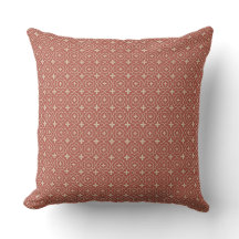 Modern Red Geometric Pattern Throw Pillow 