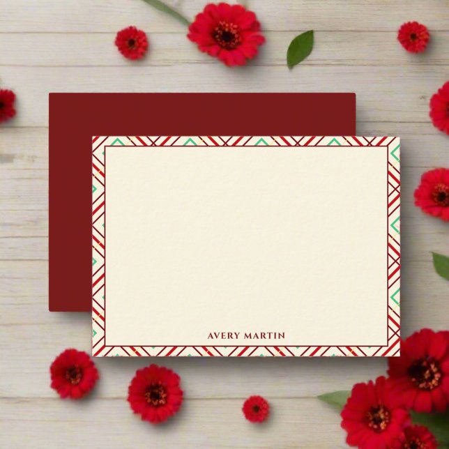 Modern Red Gingham Tack Nursery Anteckningskort (Skapare uppladdad)