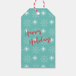Modern Red Glad helg, Teal, Stars Gift Märkre Presentetikett