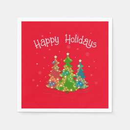 Modern Red Glad helg, Teal, Stars Napkins Pappersservett