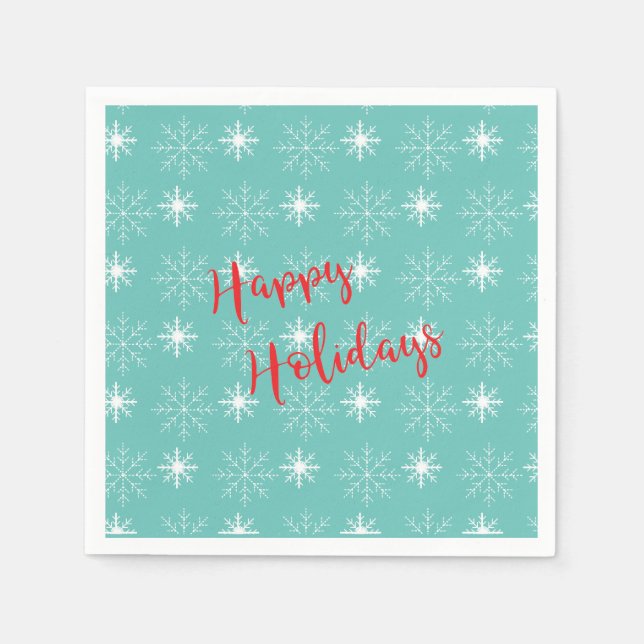 Modern Red Glad helg, Teal, Stars Napkins Pappersservett (Framsidan)