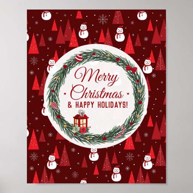 Modern Red god jul helgdag Poster (Framsidan)
