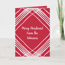 Modern Red God jul | Lägg till din familj Namn