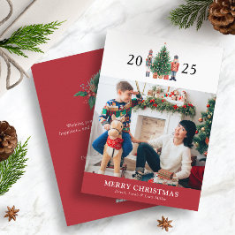 Modern Red God jul Photo Helgdag Card Julkort