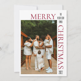 Modern Red God jul Photo Helgdag Card Julkort