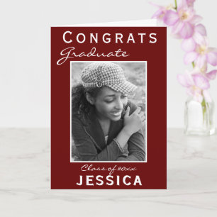 Modern Red Gratulerar Student Studenten-fotokort Kort
