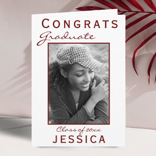 Modern Red Gratulerar Student Studenten-fotokort Kort