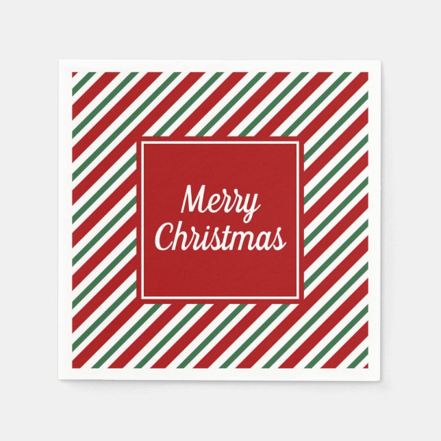 Modern Red Grönt God jul Pappersservett (Framsidan)