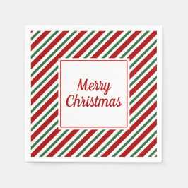 Modern Red Grönt Rand God jul Pappersservett