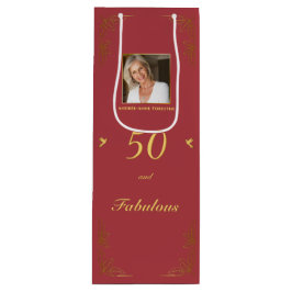 Modern Red Guld 50 Fabulous Birthday Photo