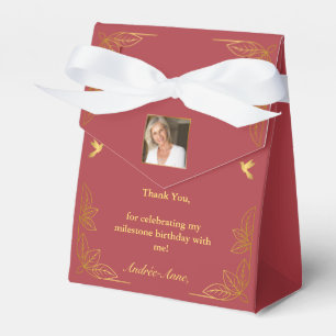 Modern Red Guld 50 Fabulous Birthday Photo Presentaskar