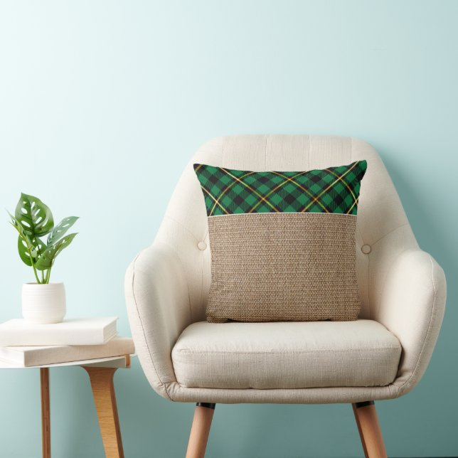 Modern Red Guld Buffalo Check Tartan Mönster Kudde (Stol)