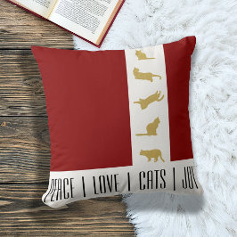 Modern Red Guld Cat-jul Kudde