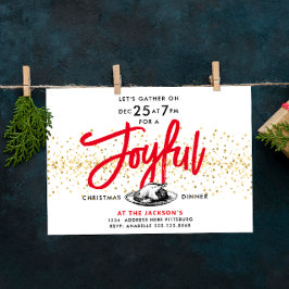 Modern Red Guld Jul Joy Turkiet - vinterskript Inbjudningar